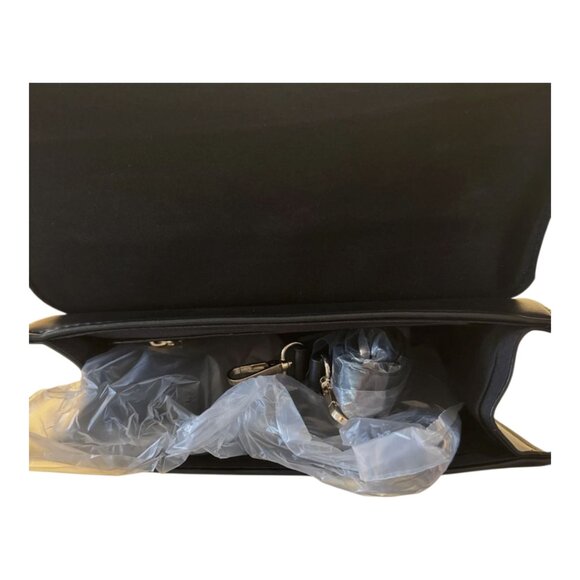 Badgley Mischka NWT monogram Bag black gold hardware studs Vegan leather - Picture 6 of 15